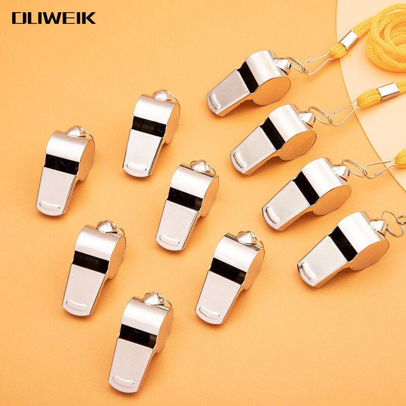 Duwakkou Referee whistle Basketball Football Competition Special Outdoor Emergency Help Stainter Stainless Steel [Ten Packs