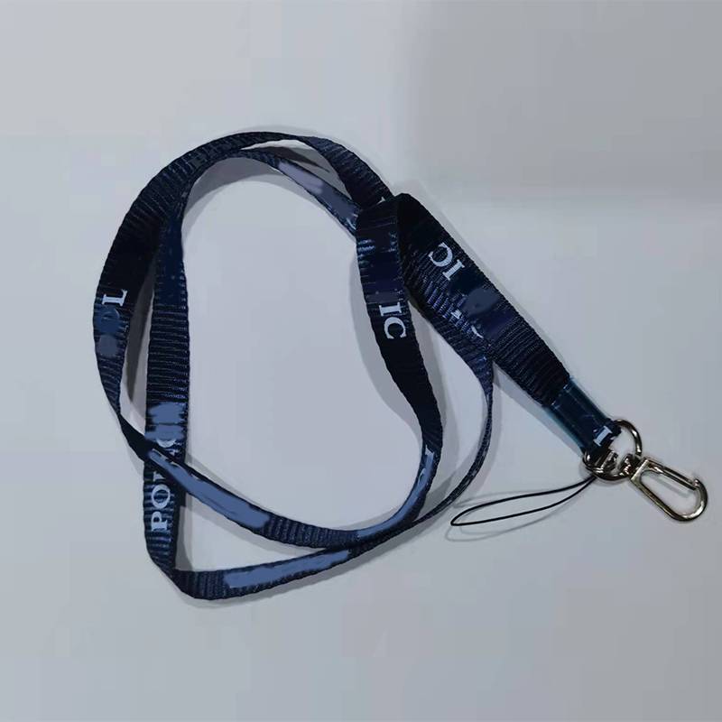 Solid blue lanyard