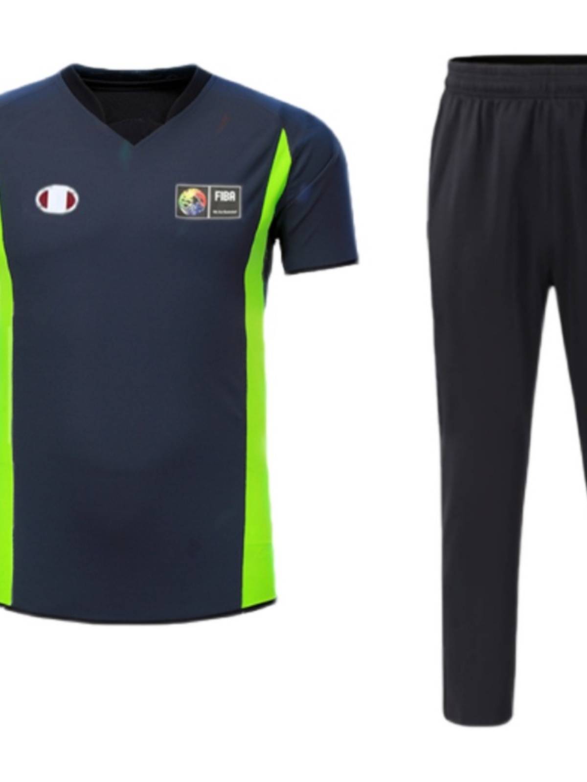 Basketball referee clothing suit slim top+loose pants junior version send out whistle can customize