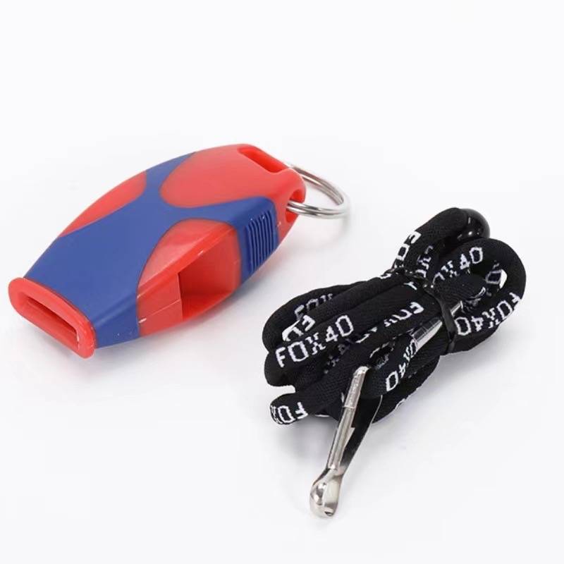 Red and blue bag gum whistle (paper card installation)