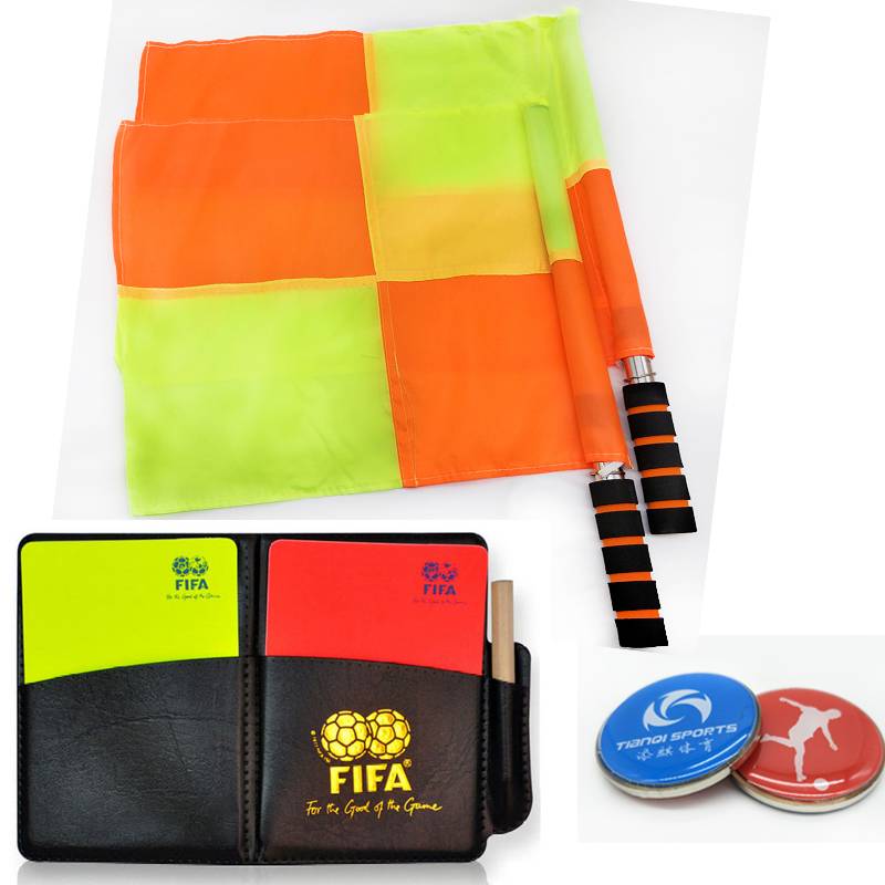 Tianqi picking border currency+referee flag+red and yellow card