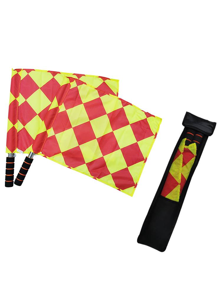 The judge whistles red and yellow, and he says, "Shows and supplies for the judge at the football game."