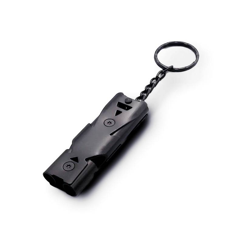 Double-tube-stainless steel-black-whistle
