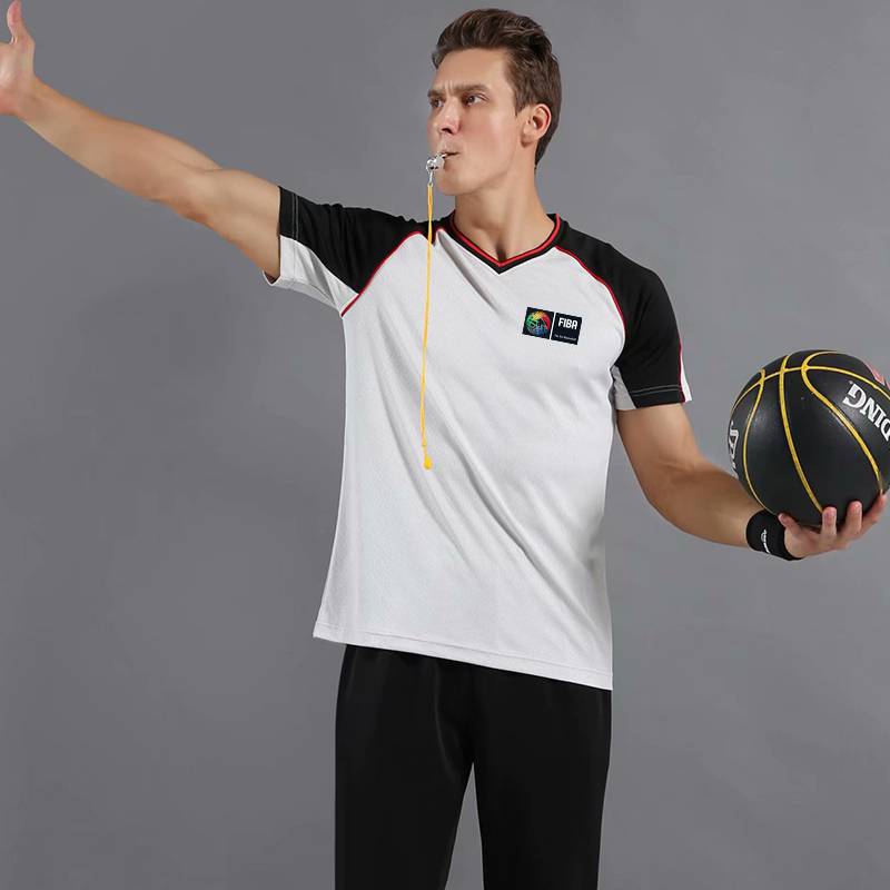 Basketball referee set Douyin same referee jacket men's and women referee T -shirt referee long pants customization