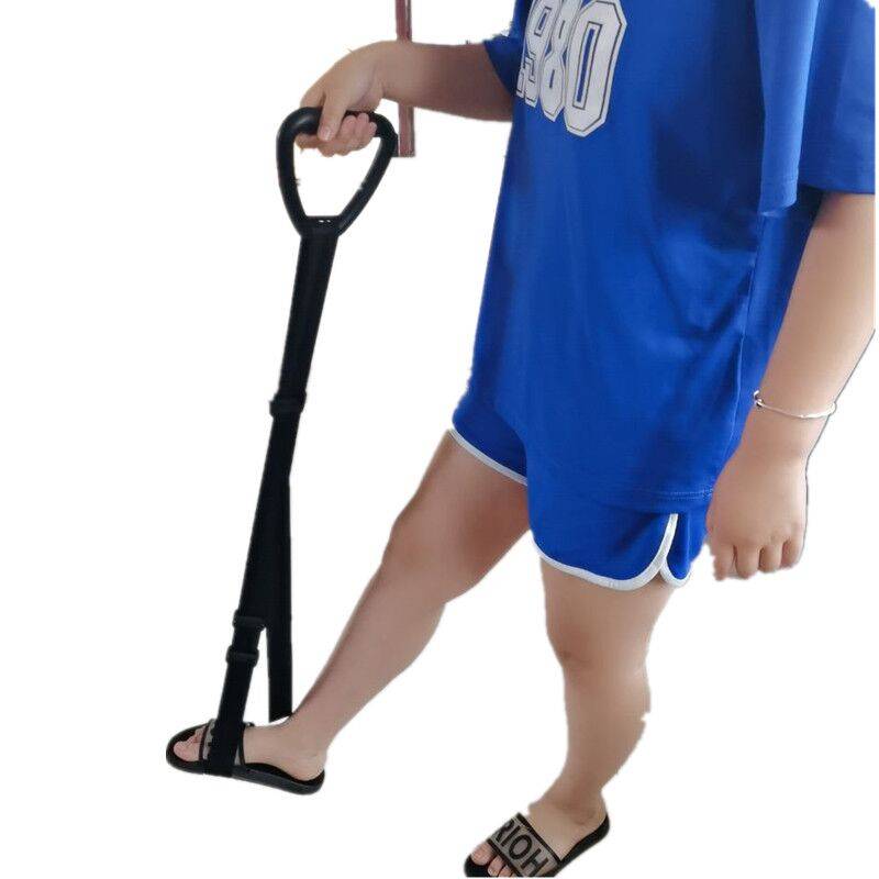 Hemiplegia rehabilitation training equipment helps to raise foot ropes. Old people exercise walking with legs with legs