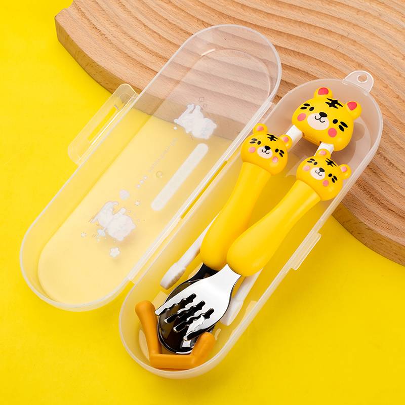 304 Stainless Steel Children's Tableware Babies Babies Chopsticks Chopsticks Chopsticks Chopsticks Training Spoon Tiger Exit Assistance