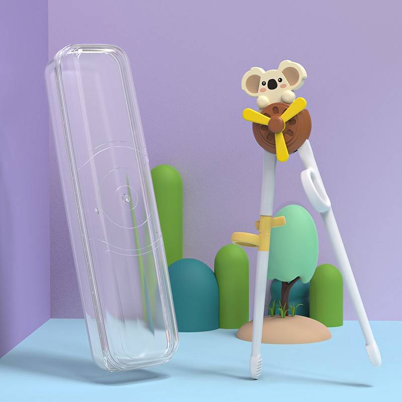 A baby chopstick with a baby trainer to train children in cross-border heat and food