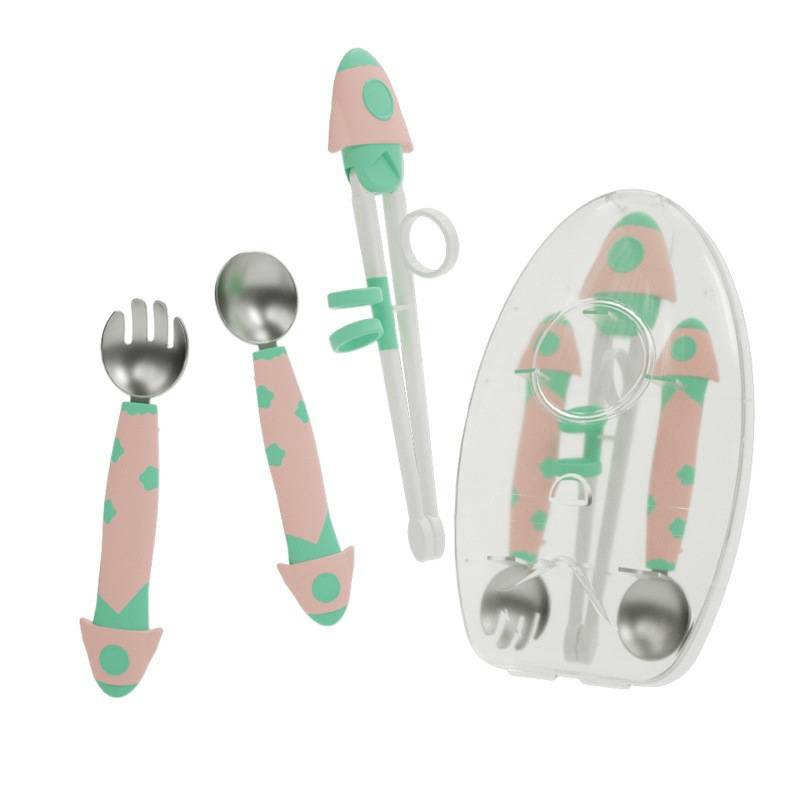 Household children learn chopsticks baby to eat fork -spoons chopsticks, chopsticks, auxiliary tables, portable children to train chopsticks