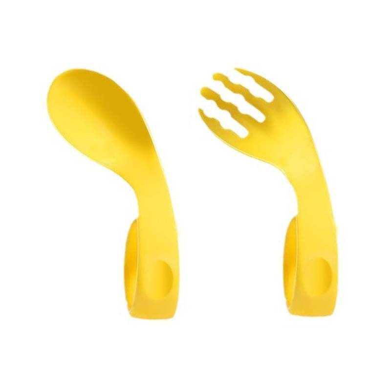 Infant training spoon Bending the fork spoon set, elbow spoon, children's tableware storage box, baby eating auxiliary spoon