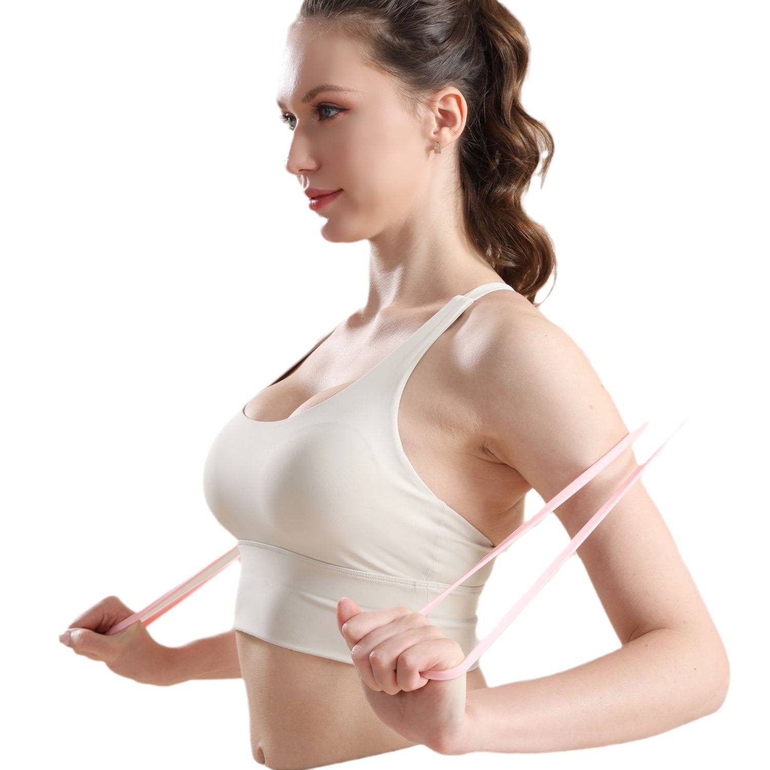 Silicone fitness elastic band women's yoga resistance force training stretching pull bands to assist home
