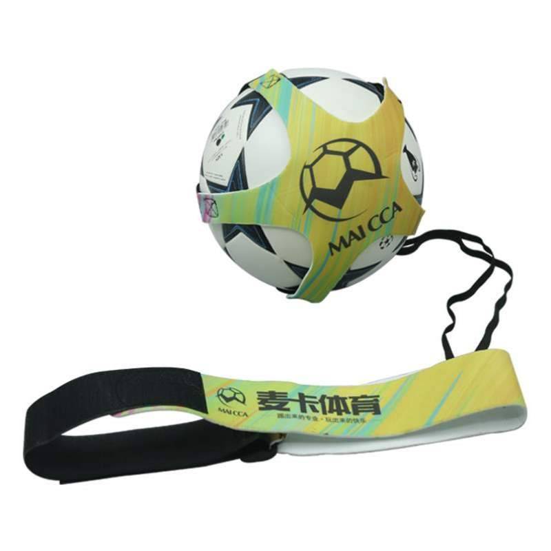 A football player with a ball belt and an aided football game with a ball bag % of children's trainers