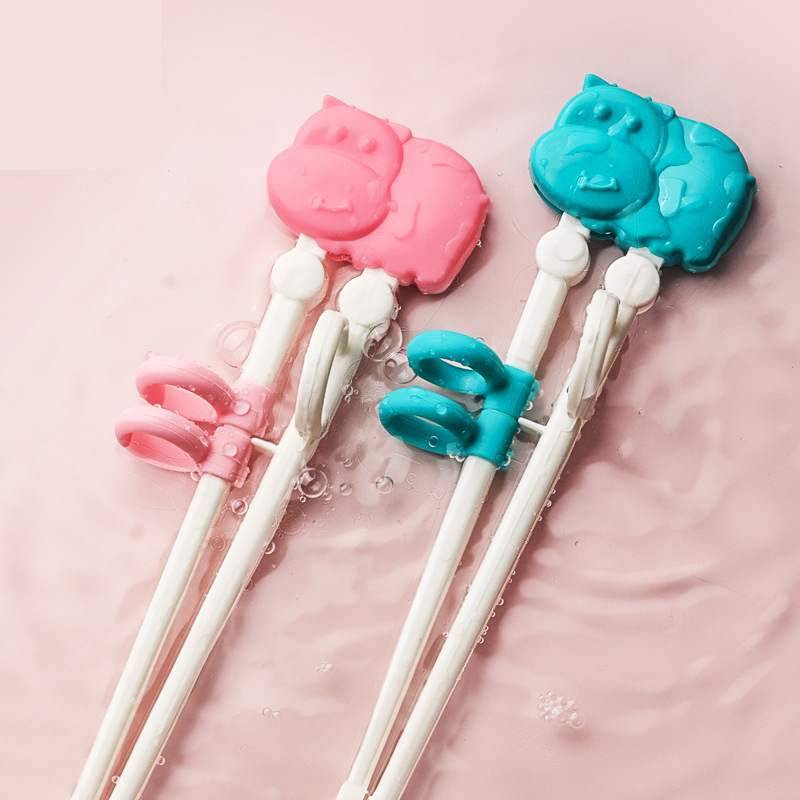 Cartoon baby chopsticks tableware Children chopsticks training chopsticks baby silicone finger set learning correction auxiliary chopstick set