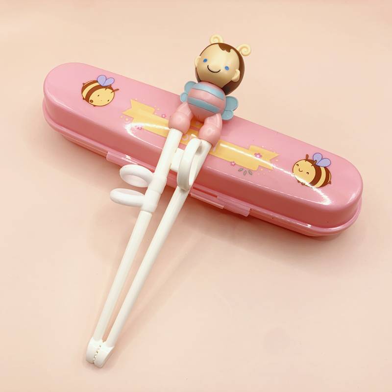 Pink bee (chopsticks+storage box)