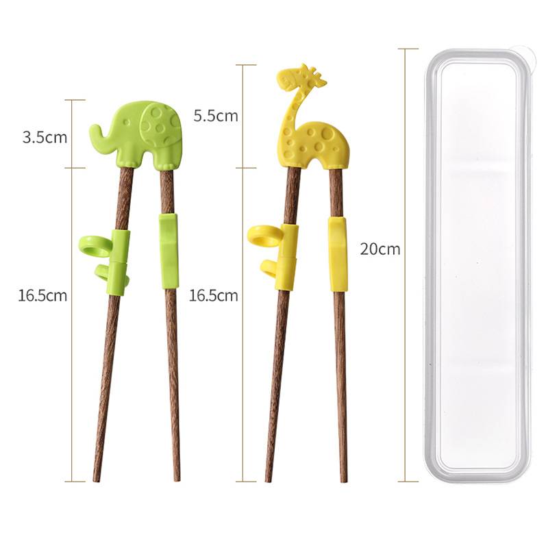 Correctional chopsticks dedicated to Zhongdang Children, solid wood chopsticks learning correction auxiliary, baby training chopstick ring set 5-6-10 years old