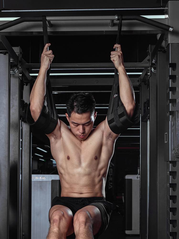 Abdominal muscle training band cantilever strap suspension assisting the health abdomen house hook up with a strap