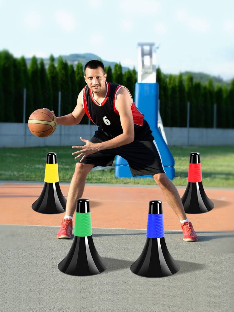 Power -controlled obstacle horn pile pile label barrel basketball breaks through ice cream tapered bucket bucket basketball training auxiliary equipment