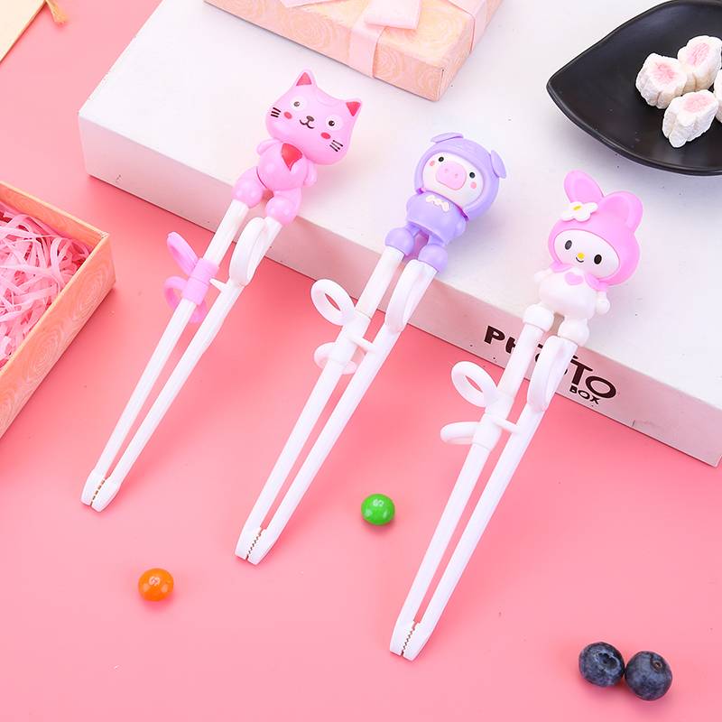Baby home training chopsticks Children eat chopsticks, cartoon auxiliary first -order chopsticks stainless steel practice chopsticks