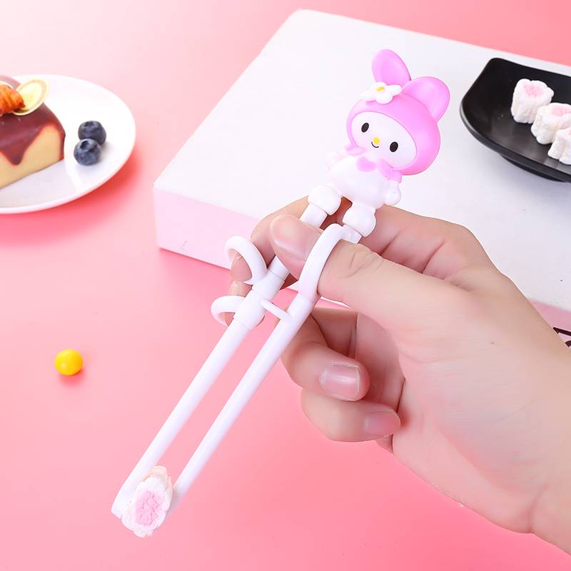 Baby home training chopsticks Children eat chopsticks, cartoon auxiliary first -order chopsticks stainless steel practice chopsticks