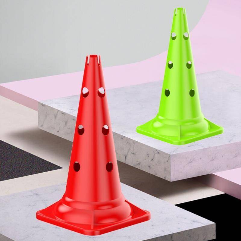 Sign barrel barrier -obstacle auxiliary football basketball roller skating pile training equipment with hole equipment transportation cone cream tube