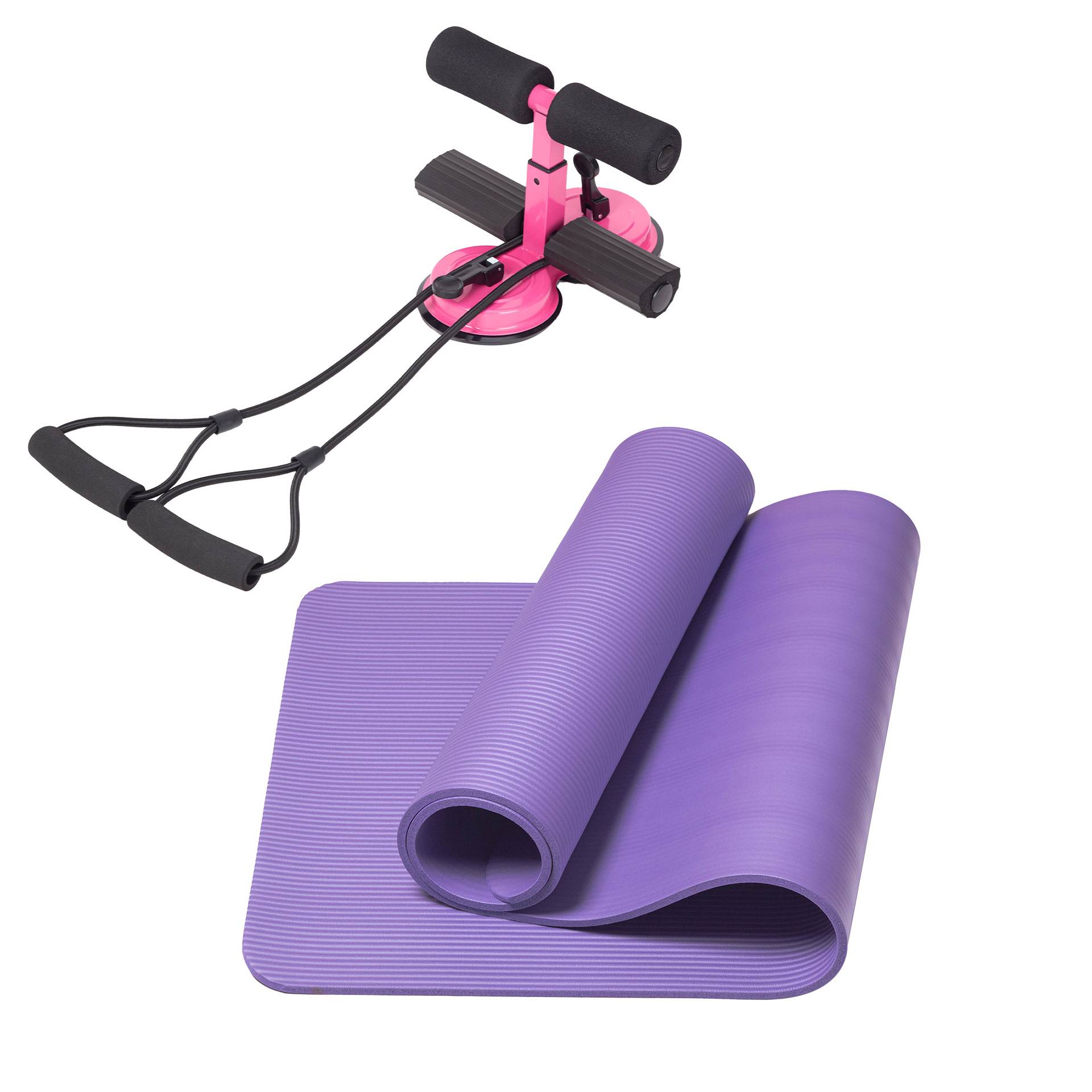 Double suction cup pink+yoga mat+pull rope
