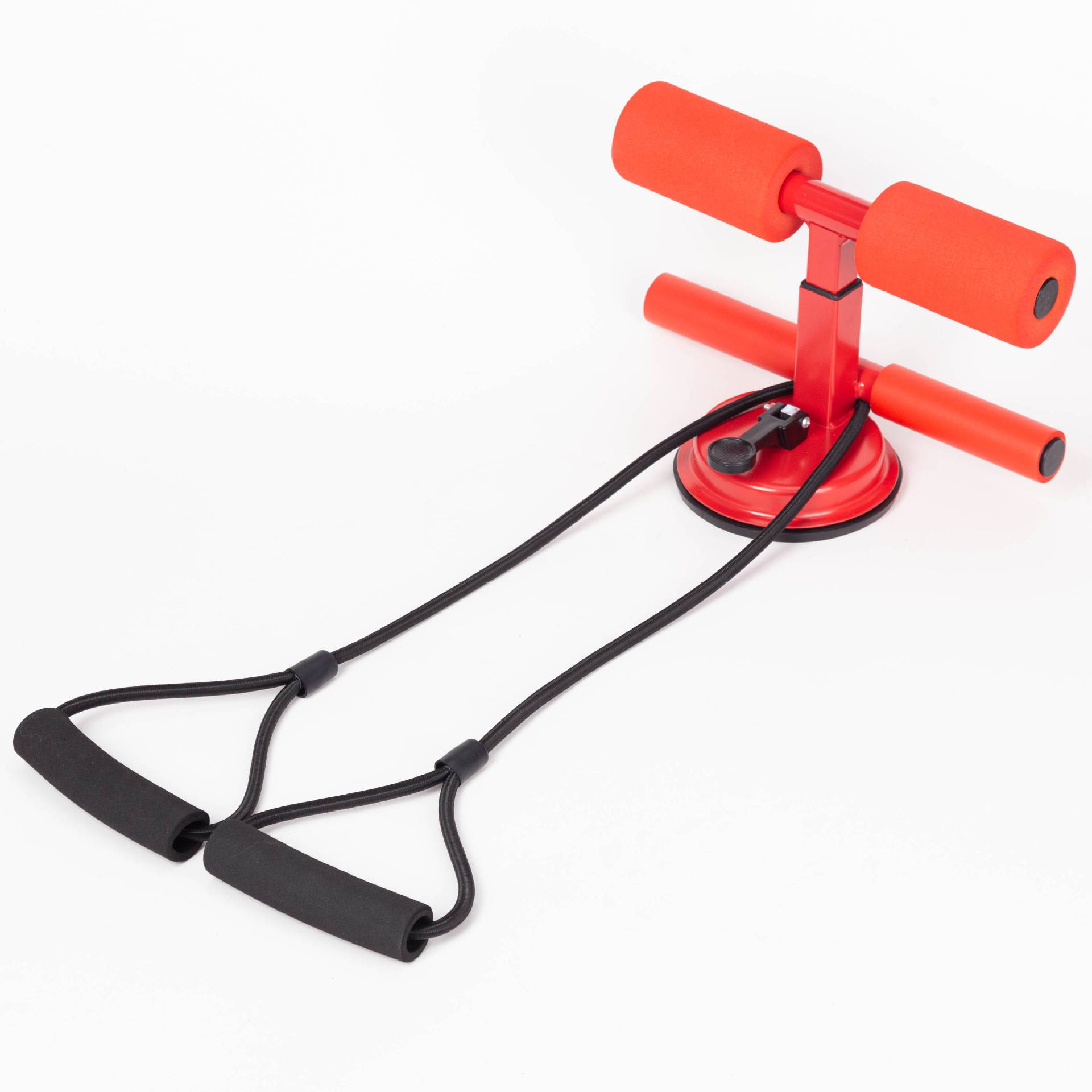 Red double bar round belly roller+pull rope