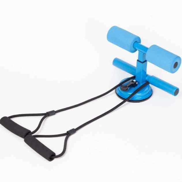 Blue double bar round belly roller+pull rope
