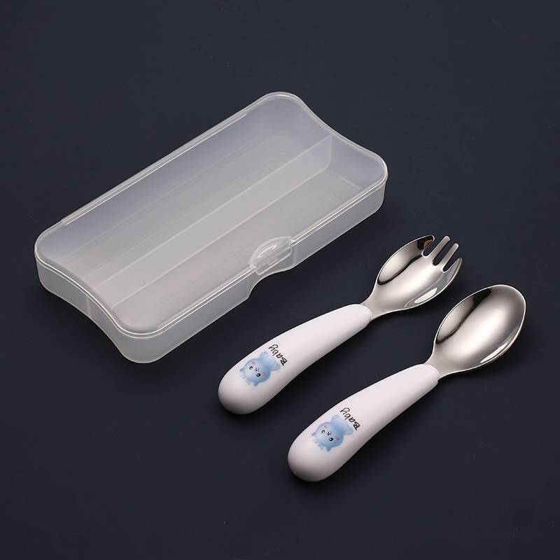Blue spoon fork+dust box