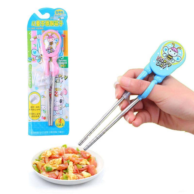 304 Stainless Steel Children chopsticks Learning to train chopsticks Baby-assisted chopsticks Children Practice chopsticks 2-3-4-5 years old set