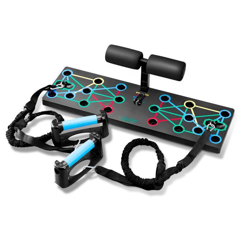Tiger-bed-up chest and muscle training equipment to support a man's multi-purpose board with a gym tablet