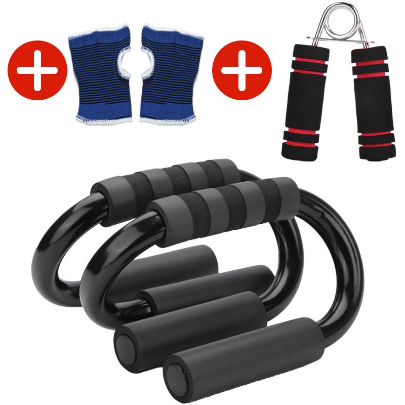 Gray push -up bracket classic+grip force+guard glove