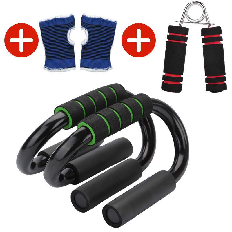 Green push -up bracket classic+gripper+guard glove