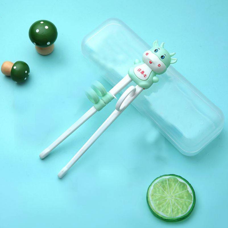Mavericks chopsticks+transparent box green -C42