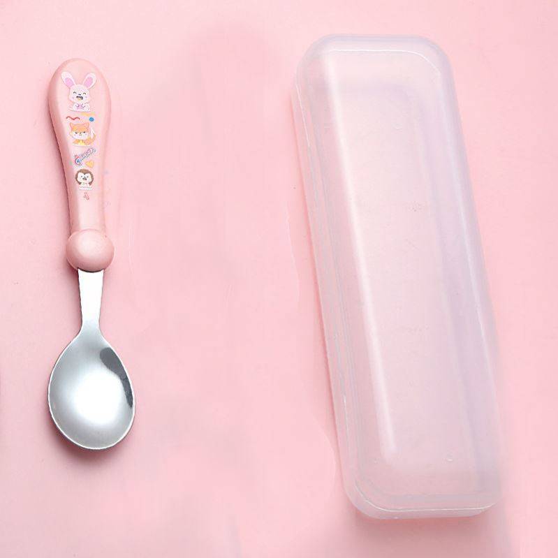 Spoon+transparent box pink-H17