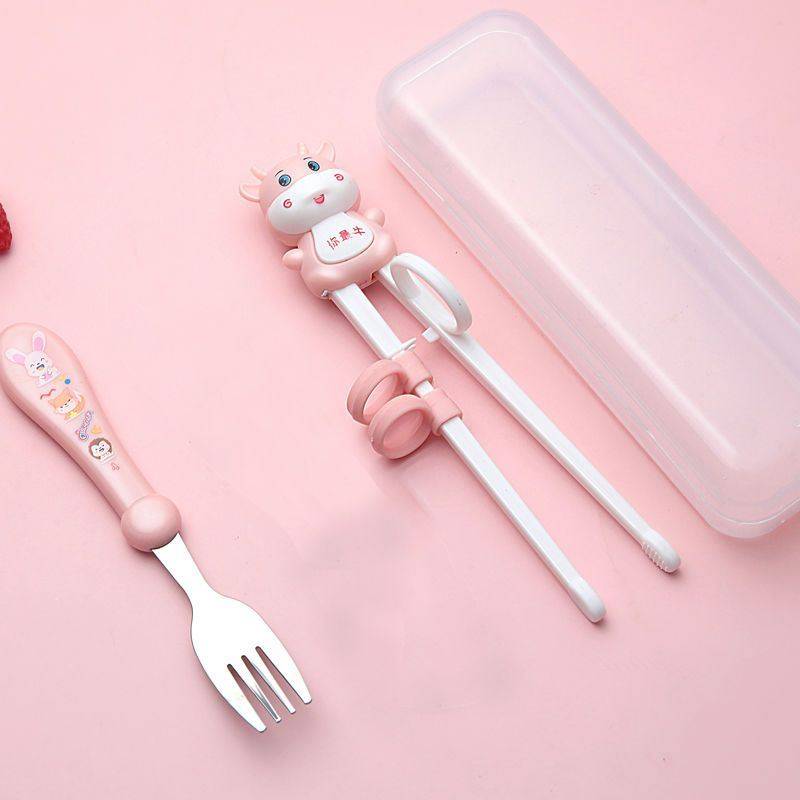 Mavericks chopstick+fork+transparent box pink-H87