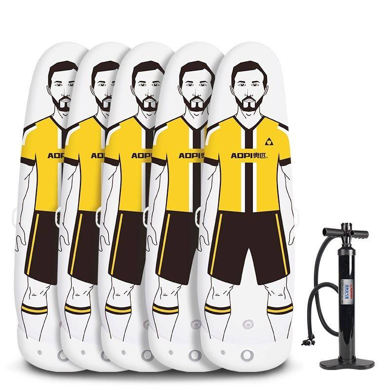 Five+1 air tube on the yellow football people wall