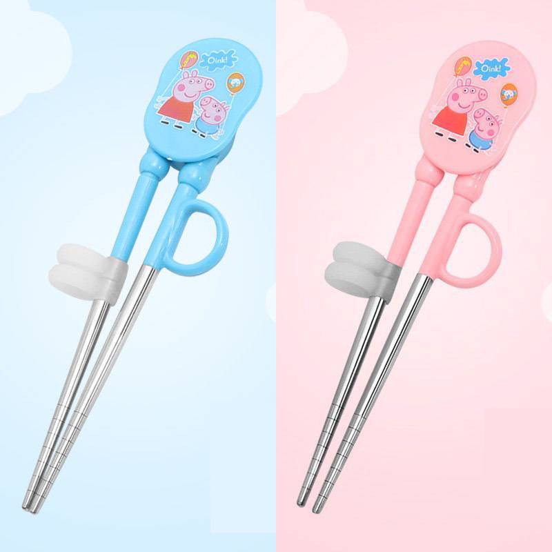 Practice chopsticks [one get one free]: red pig and blue pig