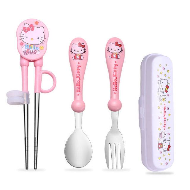 Chopsticks+spoon+fork+box: kitty