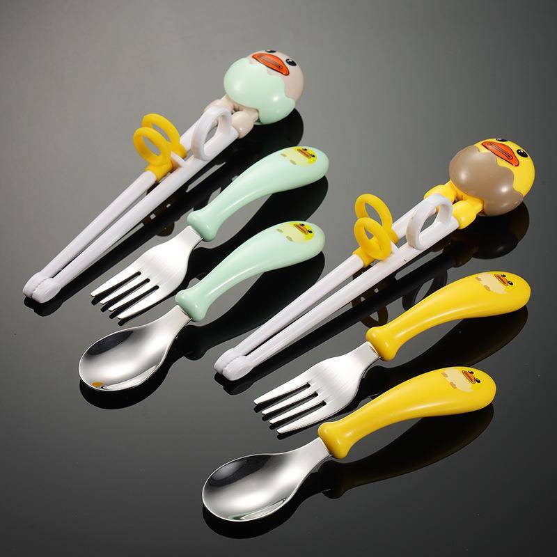Children's steel training chopsticks, baby duck spoon chopsticks, tiger card, practice chopsticks, chopsticks, chopsticks, learn chopsticks auxiliary chopsticks