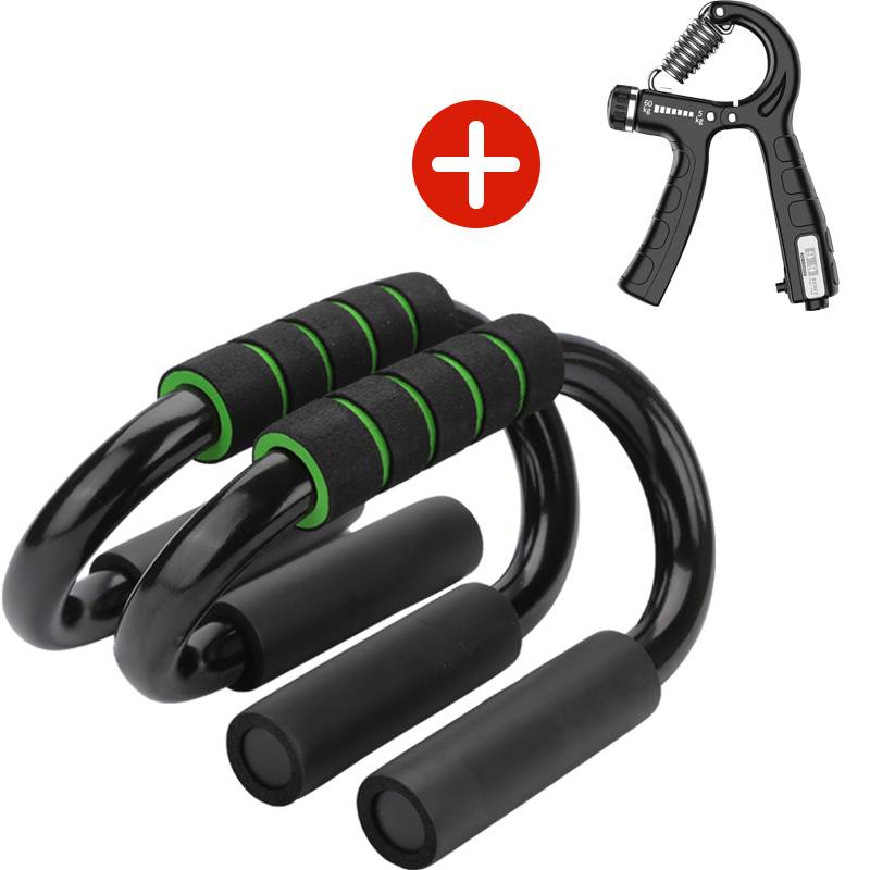Green push -up bracket classic+counting grip force