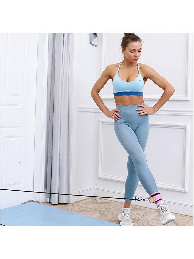Resisting ropes with a dragon-gate stretcher and leg-stretching home-based gym ass-legs power training