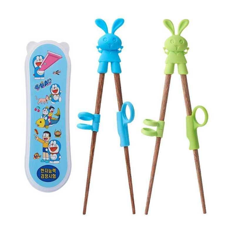 Solid-dedicated solid wood learning chopsticks corretor chopsticks auxiliary training chopsticks ring set 5-6-9 years old