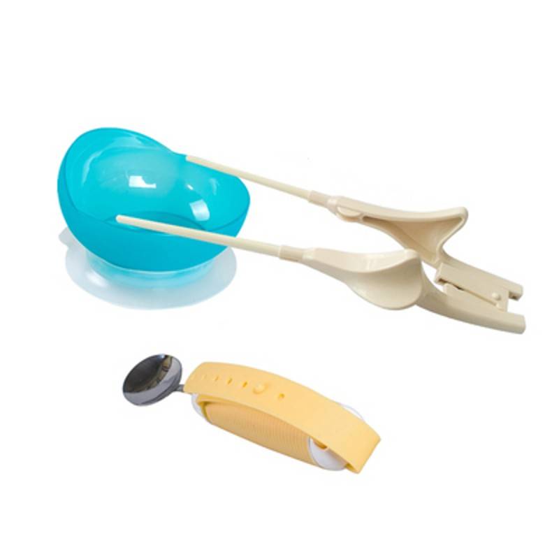 Yellow chopsticks and spoon