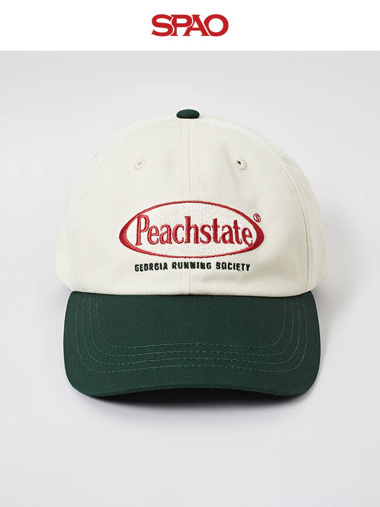 SPAO Korean Summer 2024 Summer Men and Women, the same fashion retro embroidery baseball hat Space24A51