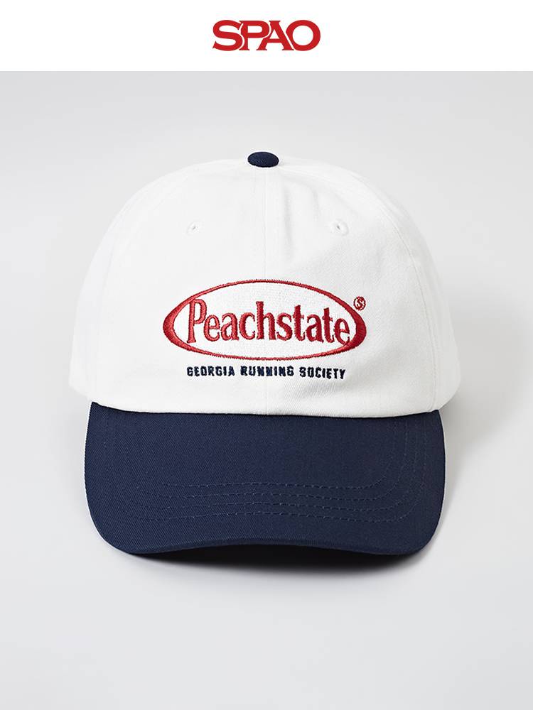 SPAO Korean Summer 2024 Summer Men and Women, the same fashion retro embroidery baseball hat Space24A51