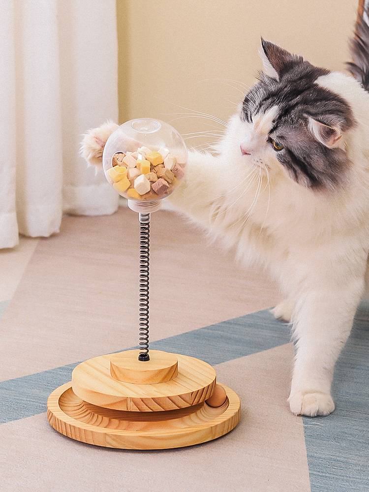Cat leaky toy toy, teasing cat baseball cat shakes, self -relief cat food frozen snack feeder