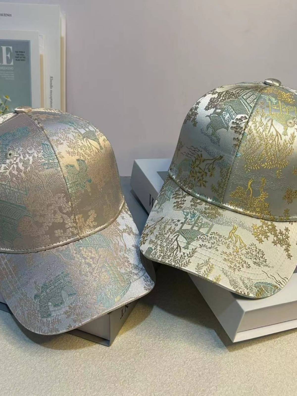New product starting spring and summer Chinese national wind embroidery hard top baseball cap Female casual shopping fashion tide brand peaked cap