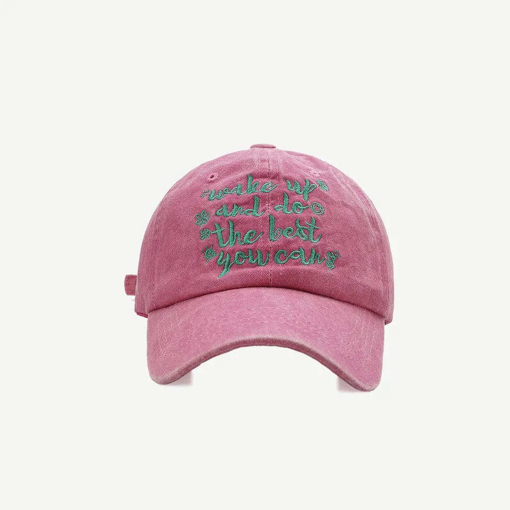 Round -faced baseball cap Female English letter embroidered peak hat Men's summer couple sun hat big head show face small street