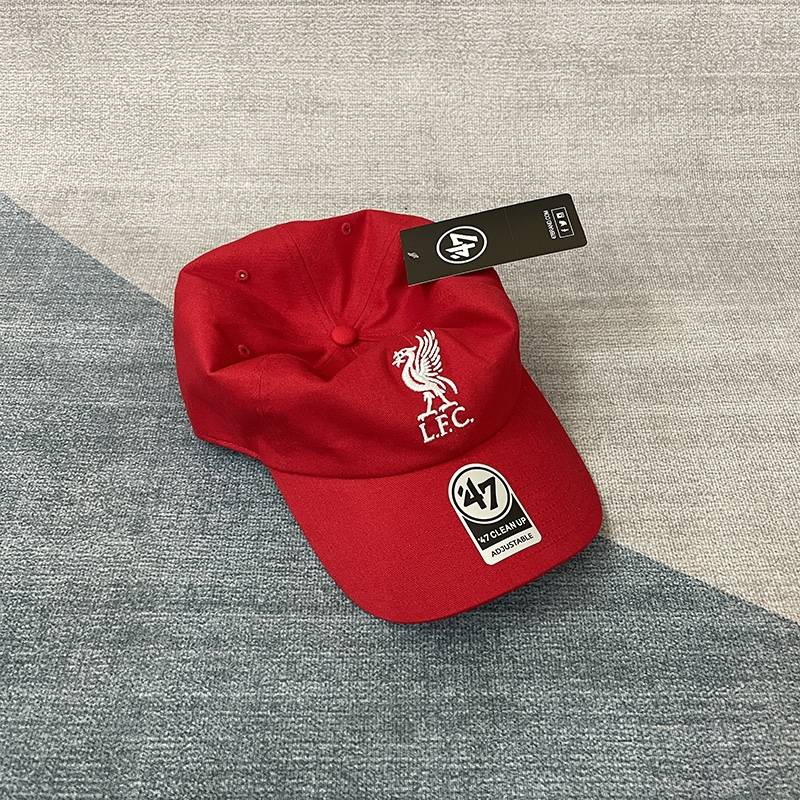 47 High -quality new soft top hat Liverpool red peaked hat tide men and women embroidered baseball hat fans products