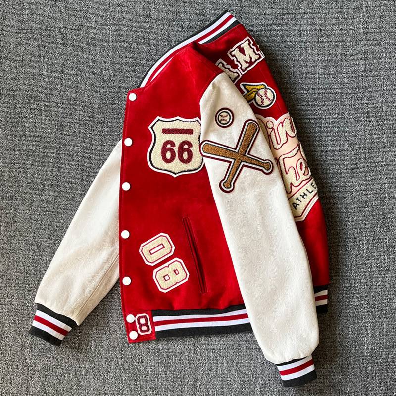 Red imported hair cowhide+white cow sleeve