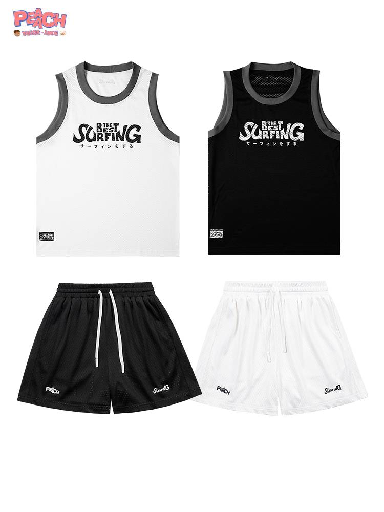 Peaach original baseball Japanese sports fitness net Eye vest male fast drying basketball training uniform short pants